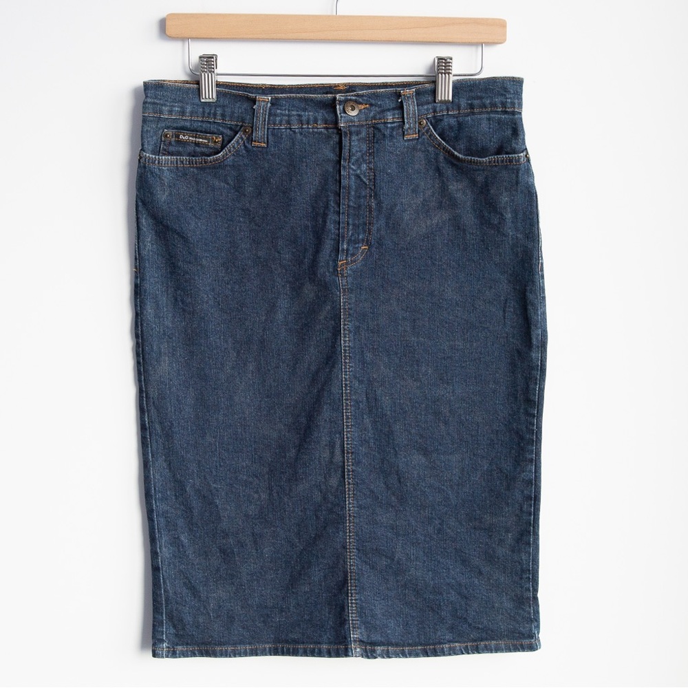 Dolce & Gabbana D&G Made in Italy Dark Wash Denim Pencil Skirt IT 44 / 30